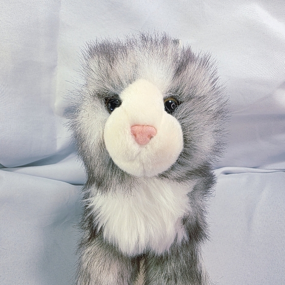 Douglas Cat Plush 1864 Purple Frosted Hue White Gray Tail Up 10 Inch 2016 - Picture 2 of 11